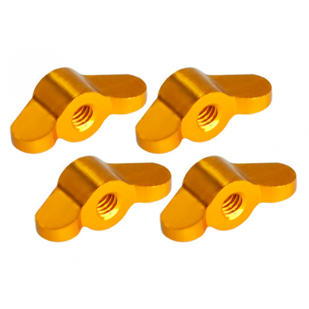 Aluminum Main Frame Wing Nuts (GOLD) (for MH Frame BLADE 350 QX series)