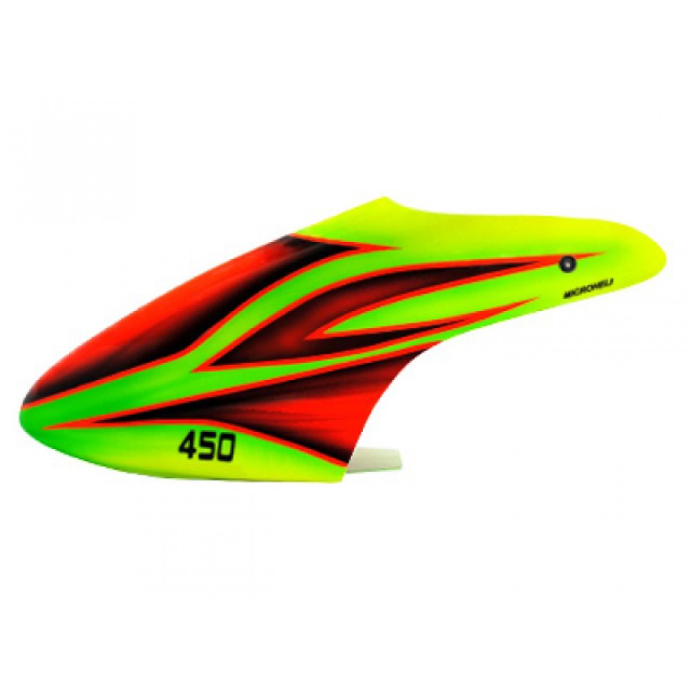 Airbrush Fiberglass Green Fire Canopy - BLADE 450X/3D Airbrush Fiberglass Green Fire Canopy - BLADE 450X/3D
