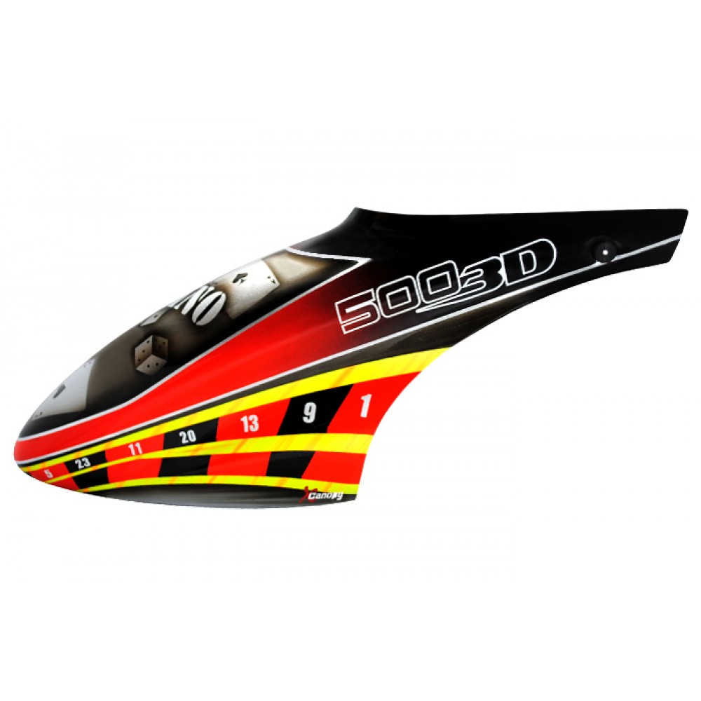 XCanopy Airbrush Fiberglass Casino Roulette Canopy - BLADE 500X/3D