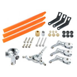 CNC Aluminum/Plastic Triple Orange Blade Conversion set - BLADE 130 S CNC Aluminum/Plastic Triple Orange Blade Conversion set - BLADE 130 S