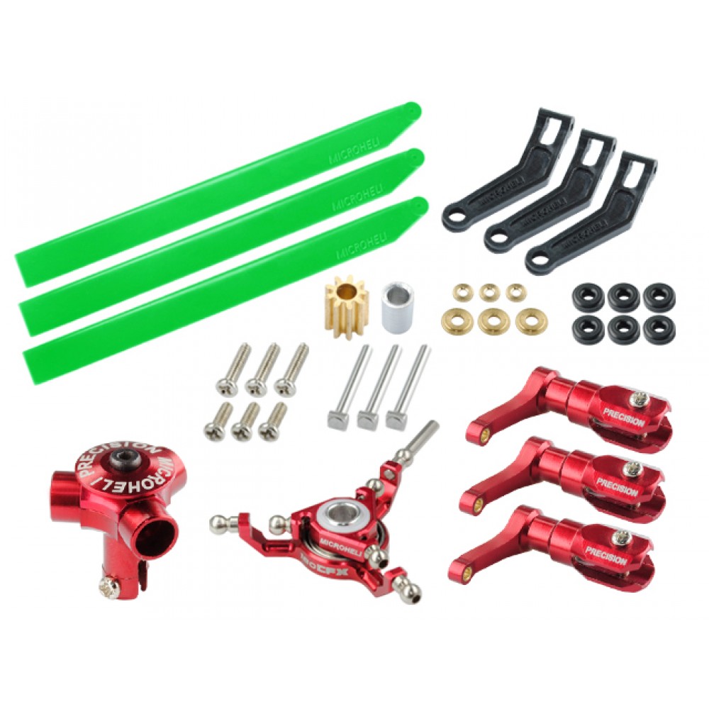 CNC AL/Plastic Triple Green Blade Conversion set (RED) - BLADE 130 S CNC AL/Plastic Triple Green Blade Conversion set (RED) - BLADE 130 S