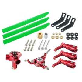 CNC AL/Plastic Triple Green Blade Conversion set (RED) - BLADE 130 S CNC AL/Plastic Triple Green Blade Conversion set (RED) - BLADE 130 S