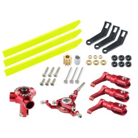 CNC AL/Plastic Triple Yellow Blade Conversion set (RED) - BLADE 130 S CNC AL/Plastic Triple Yellow Blade Conversion set (RED) - BLADE 130 S