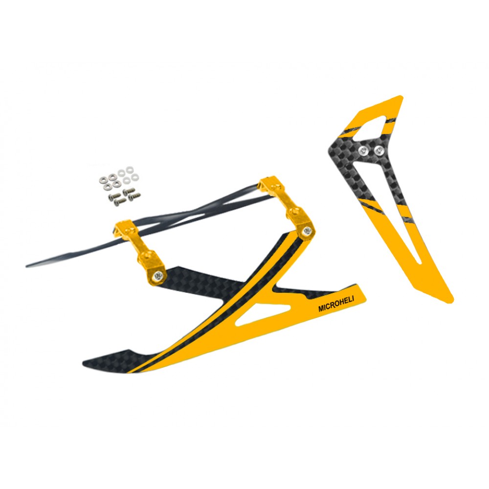 Aluminum/Carbon Fiber Landing Gear w/ Fin (GD) - BLADE 120 S / S2