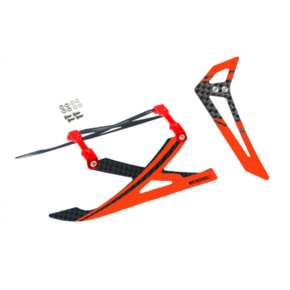Aluminum/Carbon Fiber Landing Gear w/ Fin (RD) - BLADE 120 S / S2