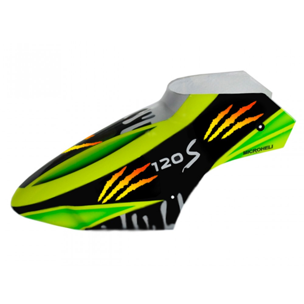 Airbrush Fiberglass Green Scratch Canopy - BLADE 120 S / S2