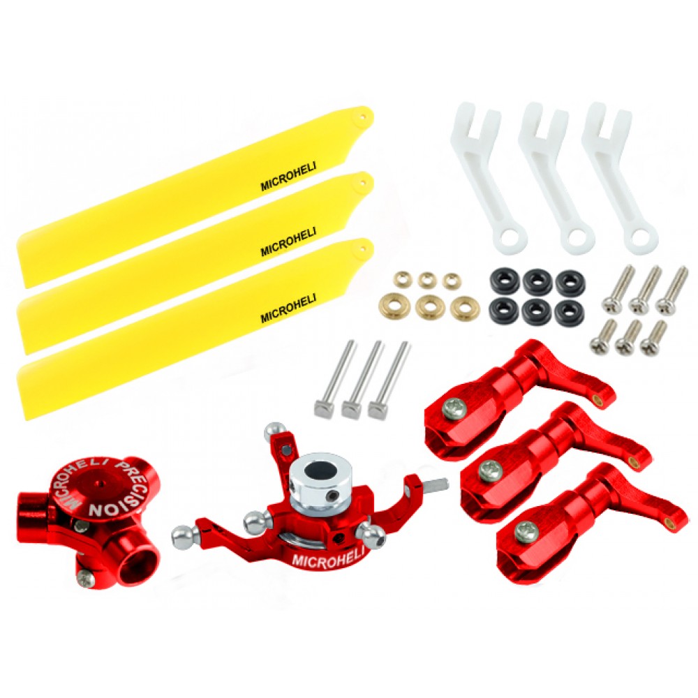 CNC AL/Plastic Triple Yellow Blade Conversion set (RED) - BLADE 120S/ S2 CNC AL/Plastic Triple Yellow Blade Conversion set (RED) - BLADE 120S/ S2