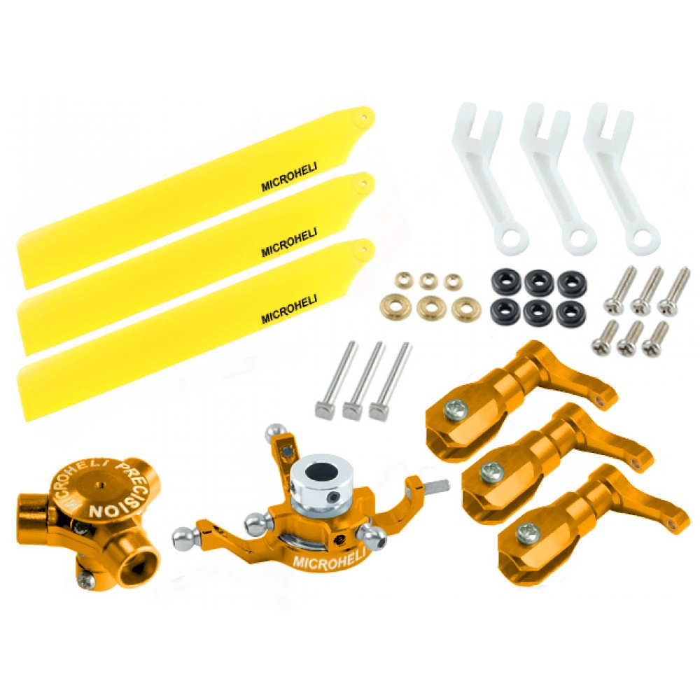 CNC AL/Plastic Triple Yellow Blade Conversion set (GOLD) - BLADE 120S/ S2 CNC AL/Plastic Triple Yellow Blade Conversion set (GOLD) - BLADE 120S/ S2