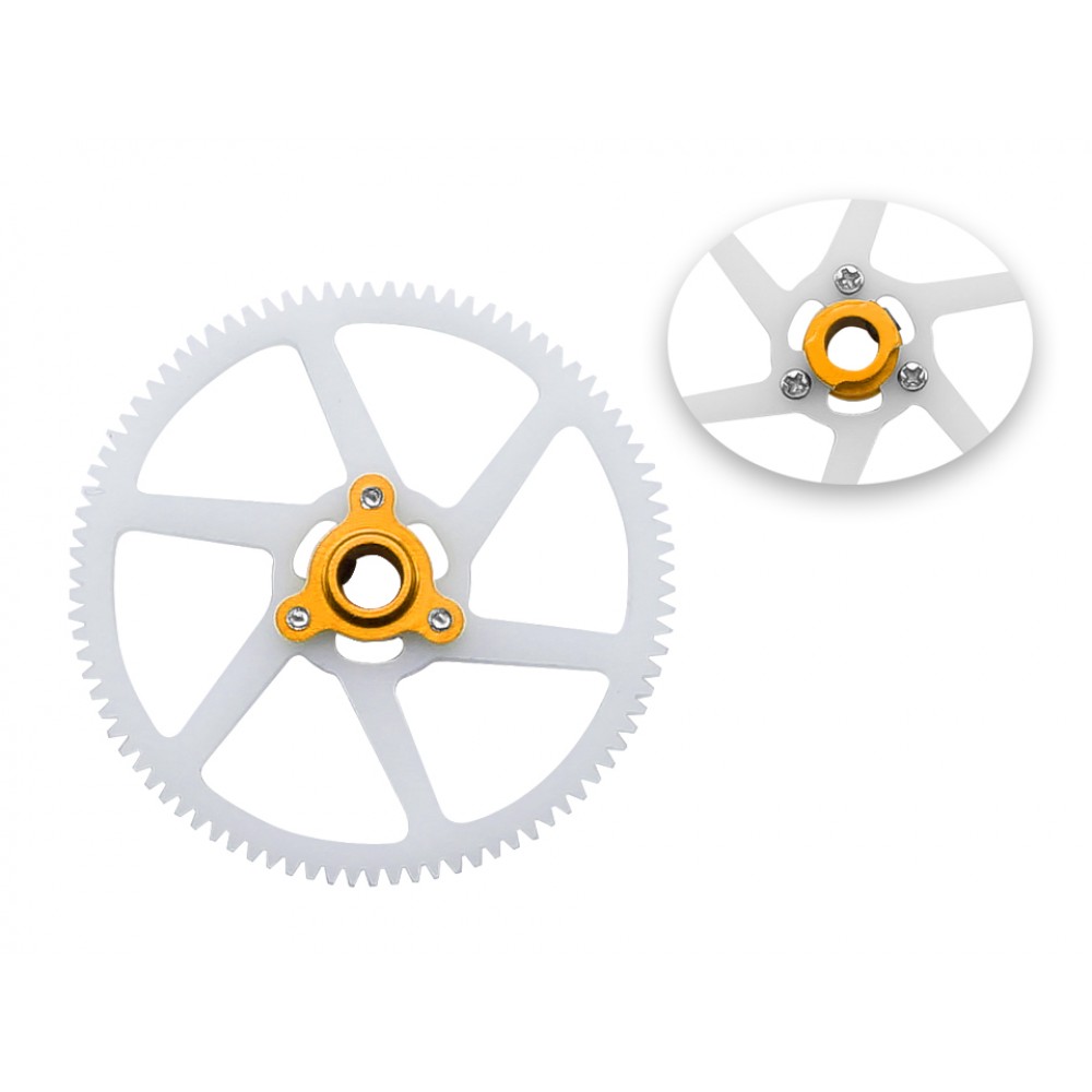 CNC Delrin Main Gear w/ Hub set (GOLD) - BLADE 120 SR/S/S2 CNC Delrin Main Gear w/ Hub set (GOLD) - BLADE 120 SR/S/S2