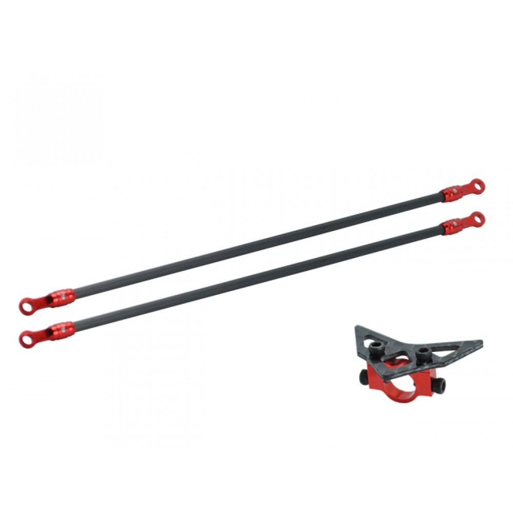 Aluminum/Carbon Fiber Tail Boom Support Mount set (RED) (for MH Main Frame series) Aluminum/Carbon Fiber Tail Boom Support Mount set (RED) (for MH Main Frame series)