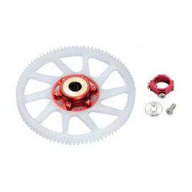 CNC Delrin Main Gear w/ Auto-Rotation Hub set (RED) (for MH-130S067X/167X)