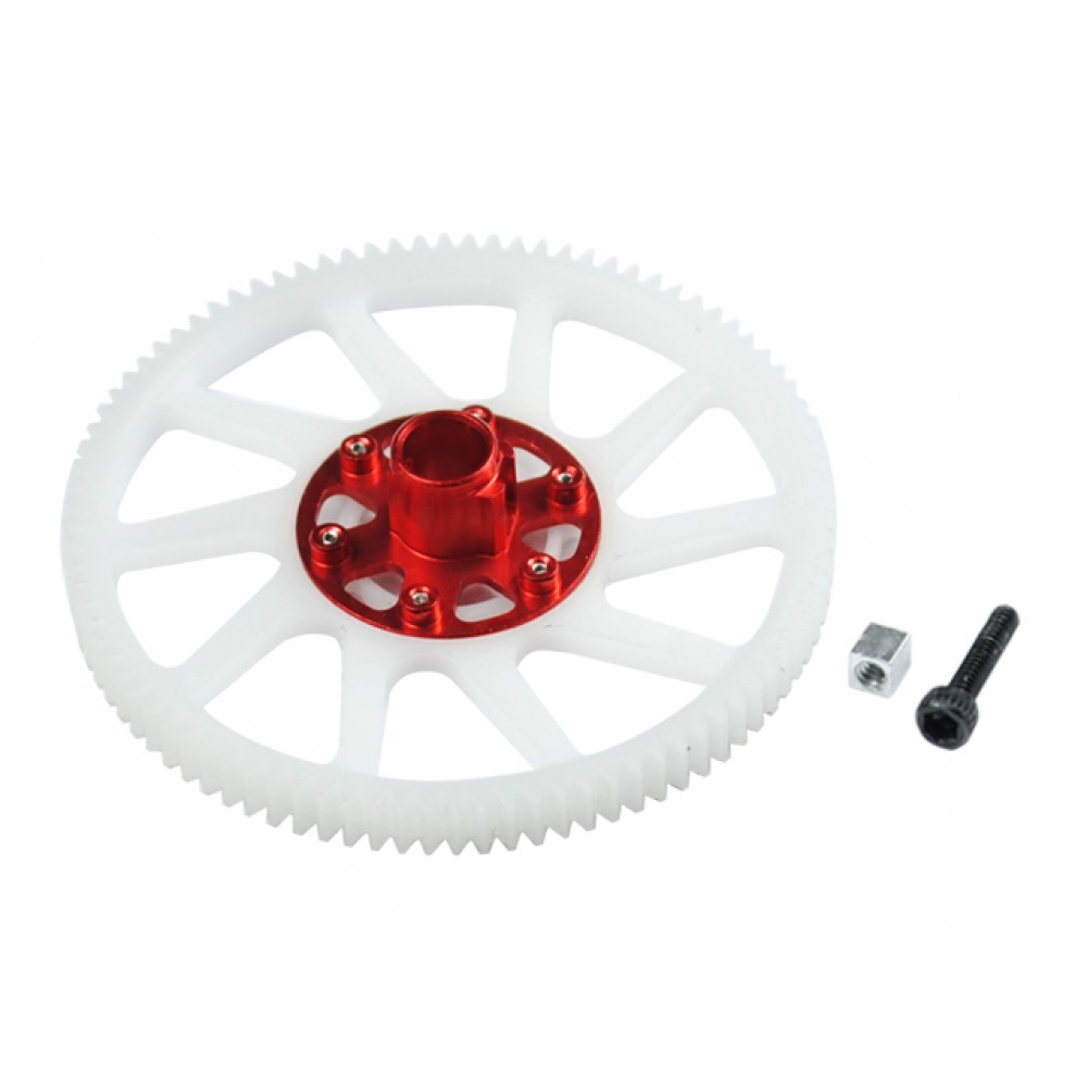 CNC Delrin Main Gear w/ Adjustable Hub set (RED) - BLADE 130 S CNC Delrin Main Gear w/ Adjustable Hub set (RED) - BLADE 130 S
