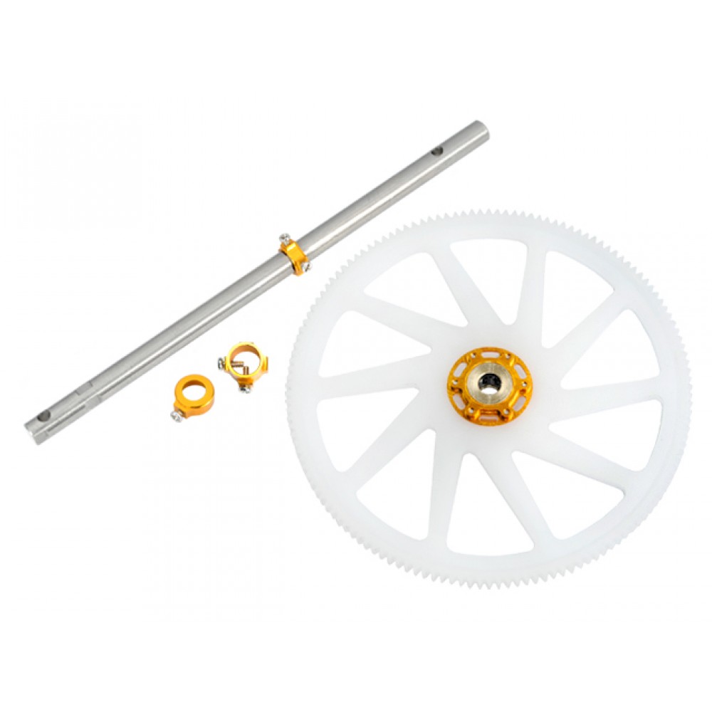 Titanium Main Shaft/CNC Delrin Main Gear/Auto-Rotation Hub set (GOLD) - BLADE 230S / V2 / Smart / REVOLUTION 235 CP Titanium Main Shaft/CNC Delrin Main Gear/Auto-Rotation Hub set (GOLD) - BLADE 230S / V2 / Smart / REVOLUTION 235 CP