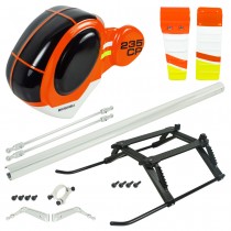 Airbrush Fiberglass Hughes 300 Scale w/ Landing Gear (OR-WT) - BLADE REVOLUTION 235 CP