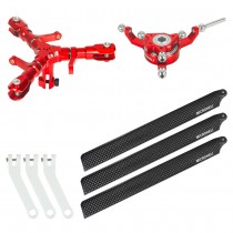 CNC Triple Carbon Fiber Blades Conversion set (RED) - BLADE REVOLUTION 235 CP