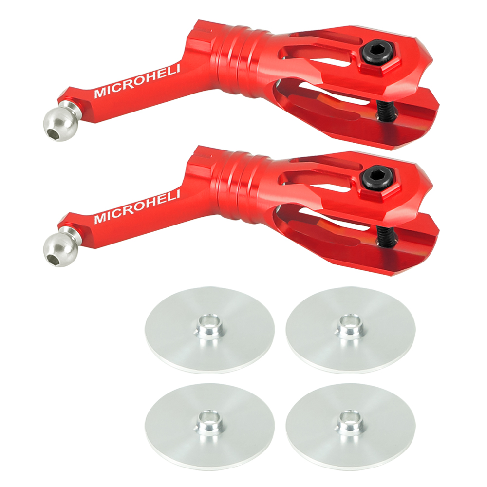 Aluminum Main Blade Grip w/ Thrust Bearing (RED) - BLADE REVOLUTION 235 CP