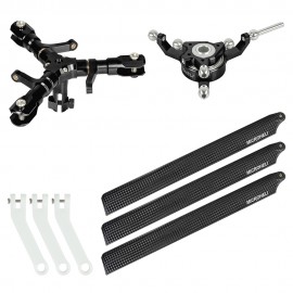 CNC Triple Carbon Fiber Blades Conversion set (BLACK) - BLADE REVOLUTION 235 CP