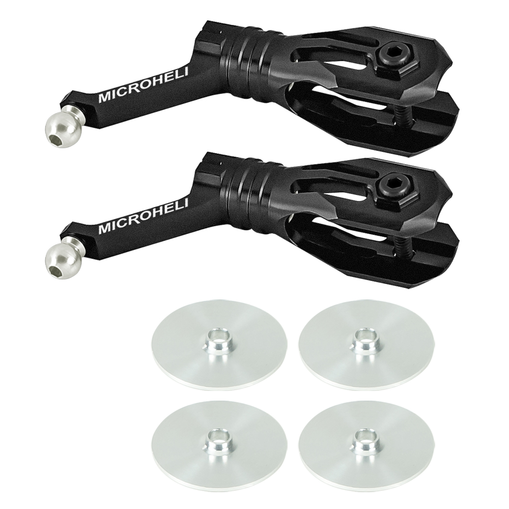 Aluminum Main Blade Grip w/ Thrust Bearing (BLACK) - BLADE REVOLUTION 235 CP