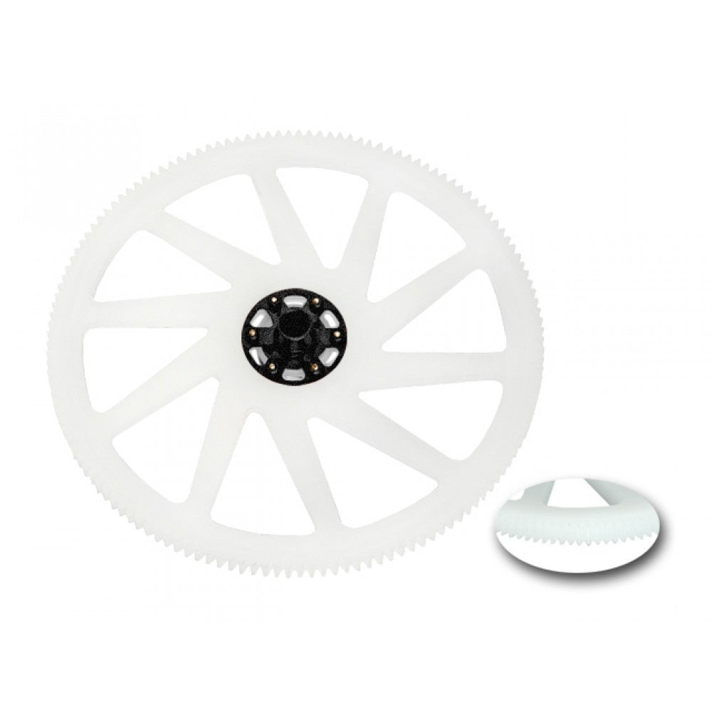 CNC Delrin Main Gear w/ Aluminum Hub set (BLACK) - BLADE 230S / V2 / Smart / REVOLUTION 235 CP