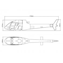 Airbrush Fiberglass AS350 Scale w/ Landing Gear - BLADE 450X / 330X / 330S Airbrush Fiberglass AS350 Scale w/ Landing Gear - BLADE 450X / 330X / 330S