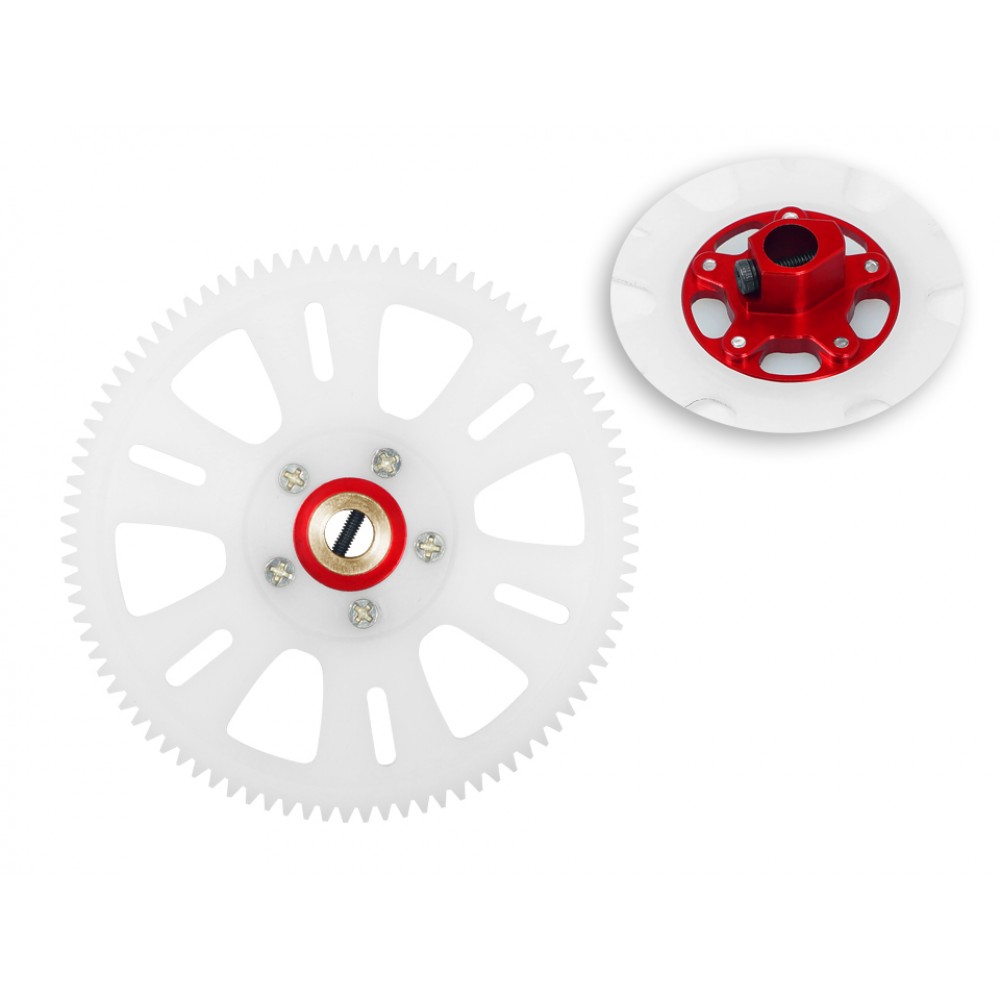CNC Delrin Main Tail Drive Gear w/ Aluminum Hub set (RED) - BLADE 450X / 330X / 330S CNC Delrin Main Tail Drive Gear w/ Aluminum Hub set (RED) - BLADE 450X / 330X / 330S