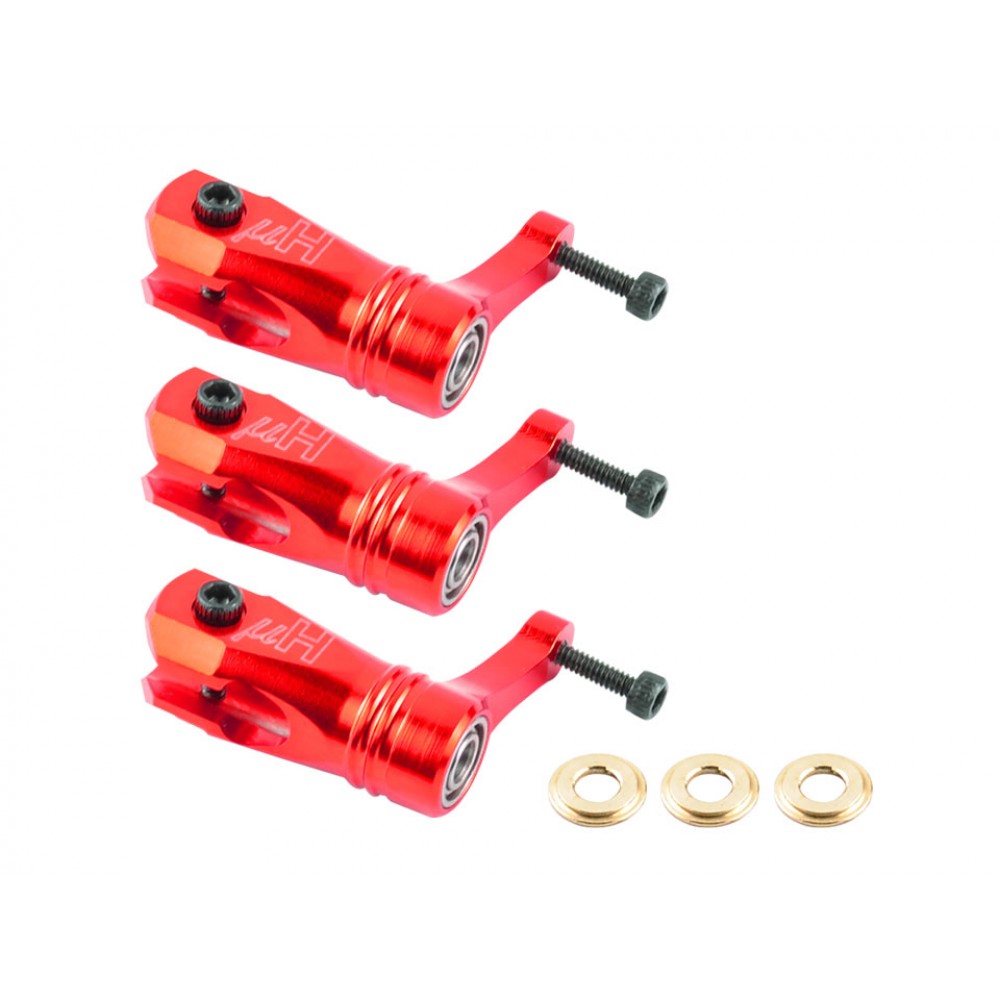 Aluminum Main Blade Grip W/ Thrust Bearing (RED) - BLADE 180 CFX TRIO