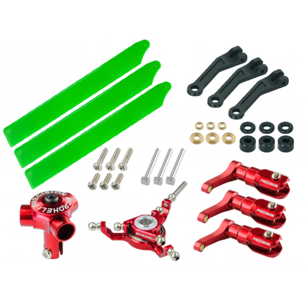 CNC Triple Green Plastic Blades Conversion set (RED) - BLADE FUSION 180 / Smart