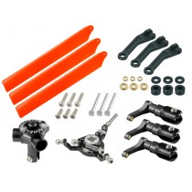 CNC Triple Orange Plastic Blades Conversion set (BLACK) - BLADE FUSION 180 / Smart