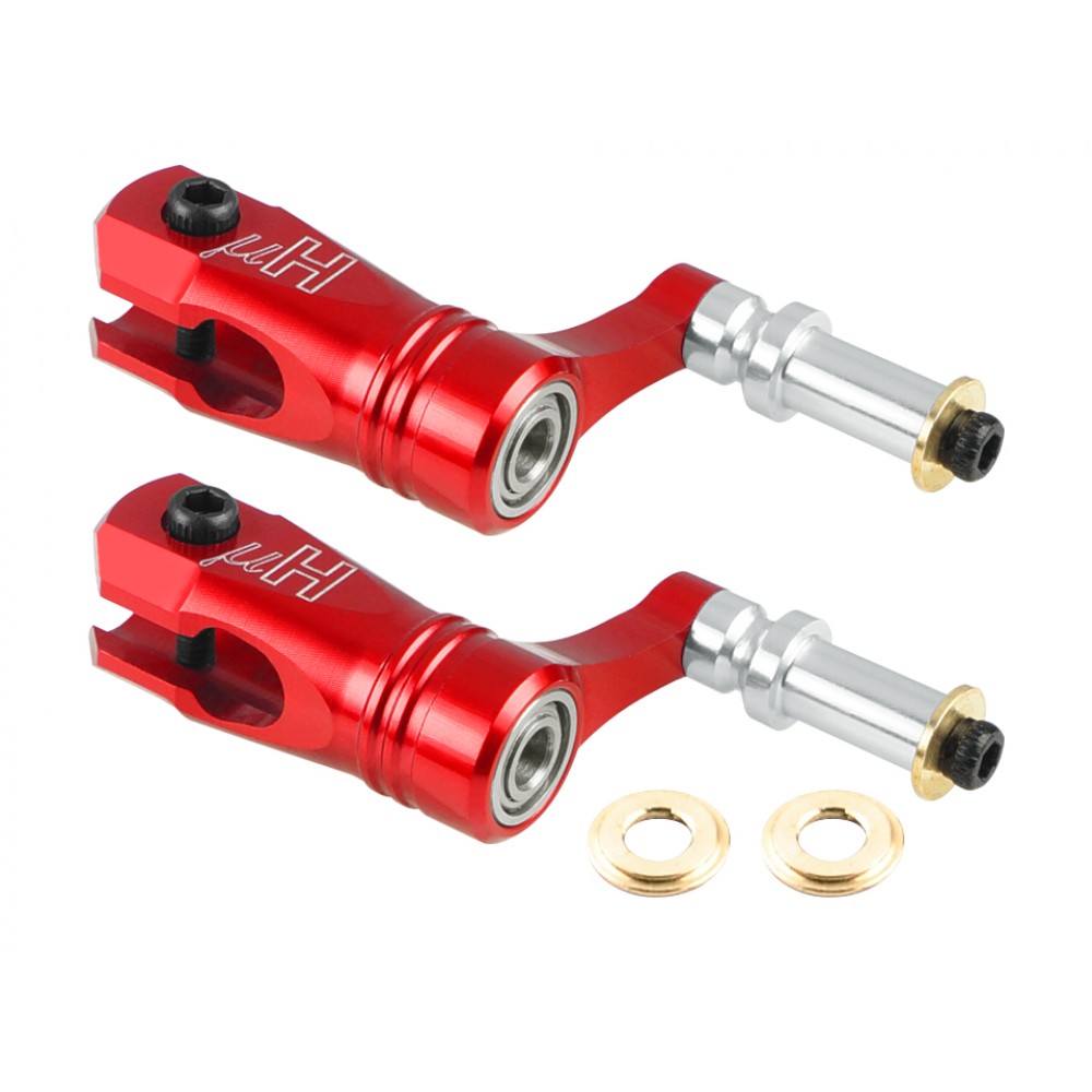 Aluminum Main Blade Grip W/ Thrust Bearing (RED) - BLADE FUSION 180 Smart