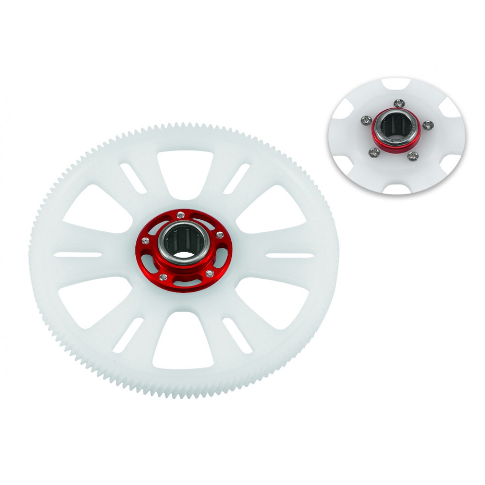 Delrin Helical Main Gear W/ Auto-Rotation Hub Set (RED) - BLADE 360 CFX Delrin Helical Main Gear W/ Auto-Rotation Hub Set (RED) - BLADE 360 CFX