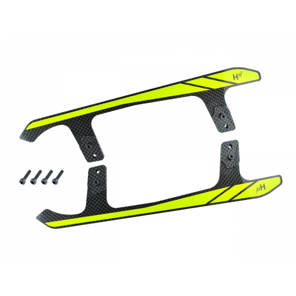 Carbon Fiber Landing Skids "A" Style (YELLOW) - BLADE FUSION 480