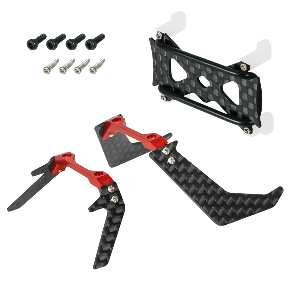 Low Profile Carbon Fiber Landing Gear w/ Battery Mount (RED) - BLADE INFUSION 120