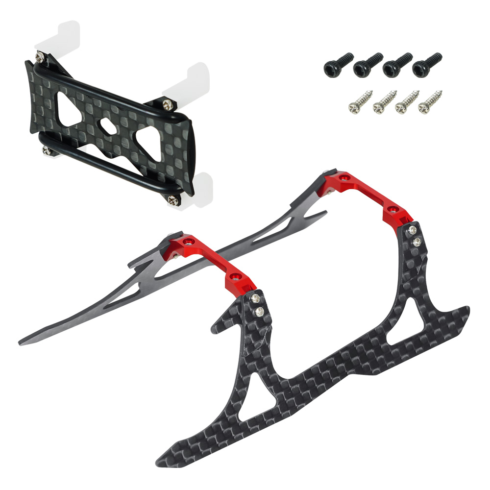 Aluminum/Carbon Fiber Landing Gear "A" Style w/ Battery Mount (RED) - BLADE INFUSION 120