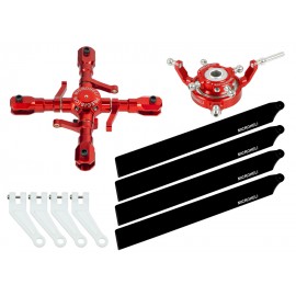 CNC Quad Carbon Plastic Blades Conversion set (RED) - BLADE INFUSION 180