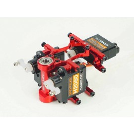 Aluminum Main Shaft Bearing Block w/ Servo Mount (RED) - BLADE INFUSION 180 Aluminum Main Shaft Bearing Block w/ Servo Mount (RED) - BLADE INFUSION 180
