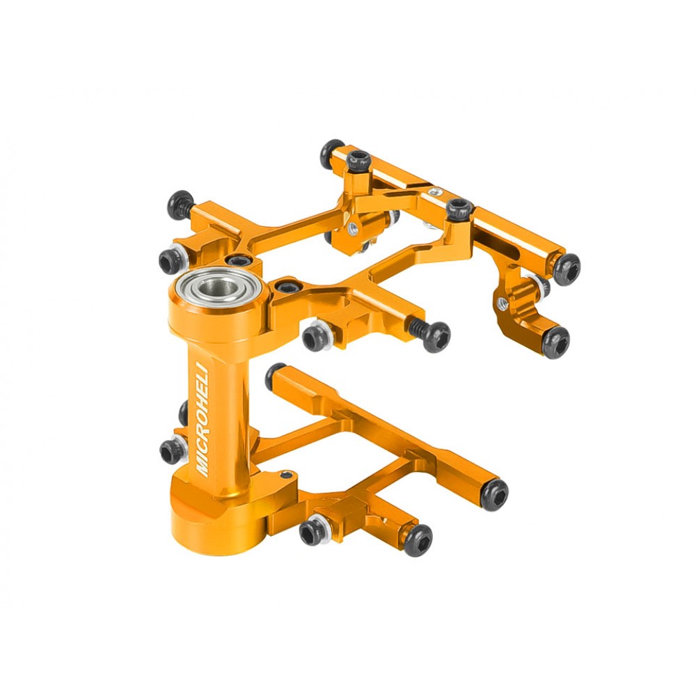 Aluminum Main Shaft Bearing Block w/ Servo Mount (GOLD) - BLADE INFUSION 180