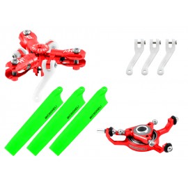 CNC Triple Green Blades Conversion set (RED) - BLADE MCPXBL / BL2 CNC Triple Green Blades Conversion set (RED) - BLADE MCPXBL / BL2