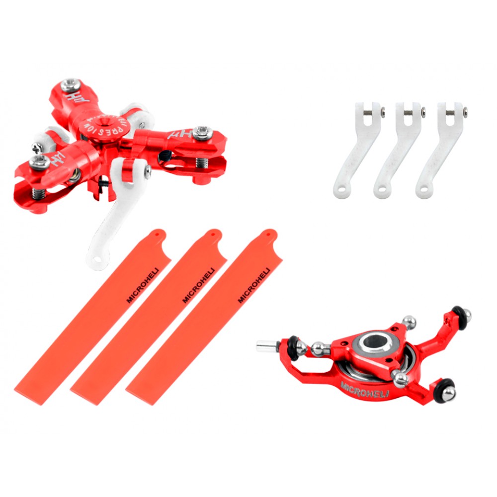 CNC Triple Red Blades Conversion set (RED) - BLADE MCPXBL / BL2 CNC Triple Red Blades Conversion set (RED) - BLADE MCPXBL / BL2