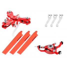 CNC Triple Red Blades Conversion set (RED) - BLADE MCPXBL / BL2 CNC Triple Red Blades Conversion set (RED) - BLADE MCPXBL / BL2
