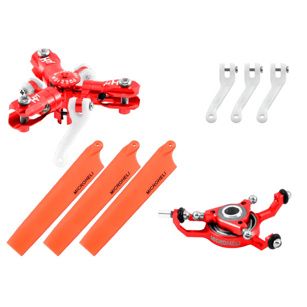 CNC Triple Orange Blades Conversion set (RED) - BLADE MCPXBL / BL2 CNC Triple Orange Blades Conversion set (RED) - BLADE MCPXBL / BL2
