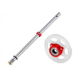Titanium Main Shaft/CNC Delrin Main Gear/Auto-Rotation Hub Set (RED) - BLADE MCPX BL2