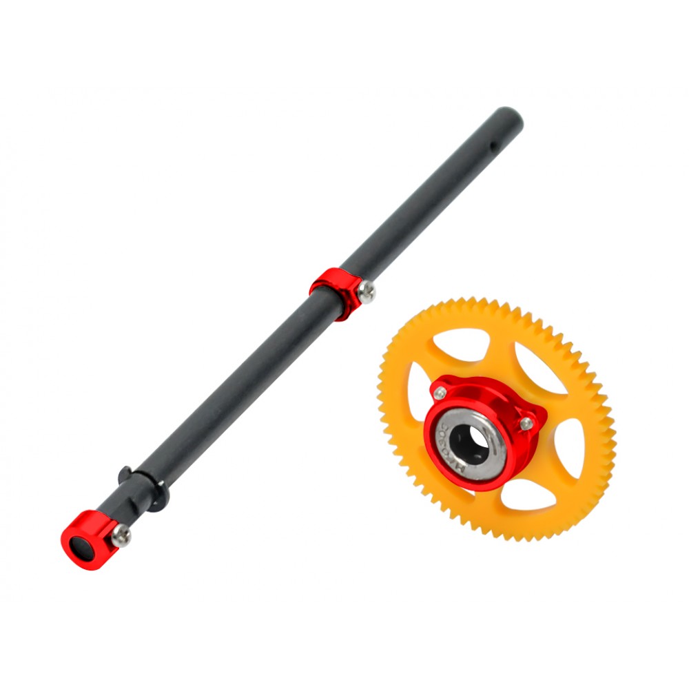 Carbon Main Shaft/Molded Main Gear/Auto-Rotation Hub Set (RED) - BLADE MCPX BL2 Carbon Main Shaft/Molded Main Gear/Auto-Rotation Hub Set (RED) - BLADE MCPX BL2