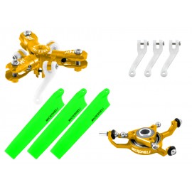 CNC Triple Green Blades Conversion set (GOLD) - BLADE MCPXBL / BL2 CNC Triple Green Blades Conversion set (GOLD) - BLADE MCPXBL / BL2