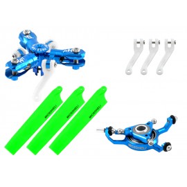 CNC Triple Green Blades Conversion set (BLUE) - BLADE MCPXBL / BL2 CNC Triple Green Blades Conversion set (BLUE) - BLADE MCPXBL / BL2