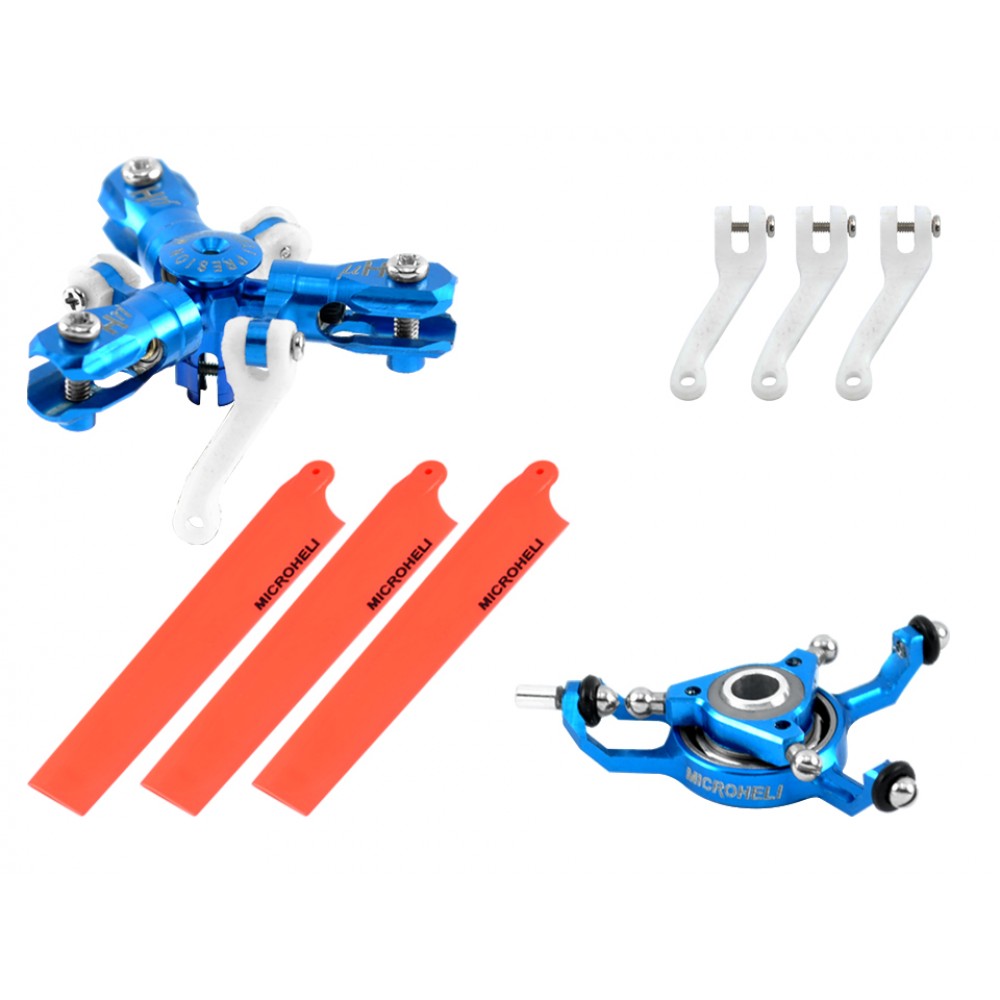 CNC Triple Red Blades Conversion set (BLUE) - BLADE MCPXBL / BL2 CNC Triple Red Blades Conversion set (BLUE) - BLADE MCPXBL / BL2