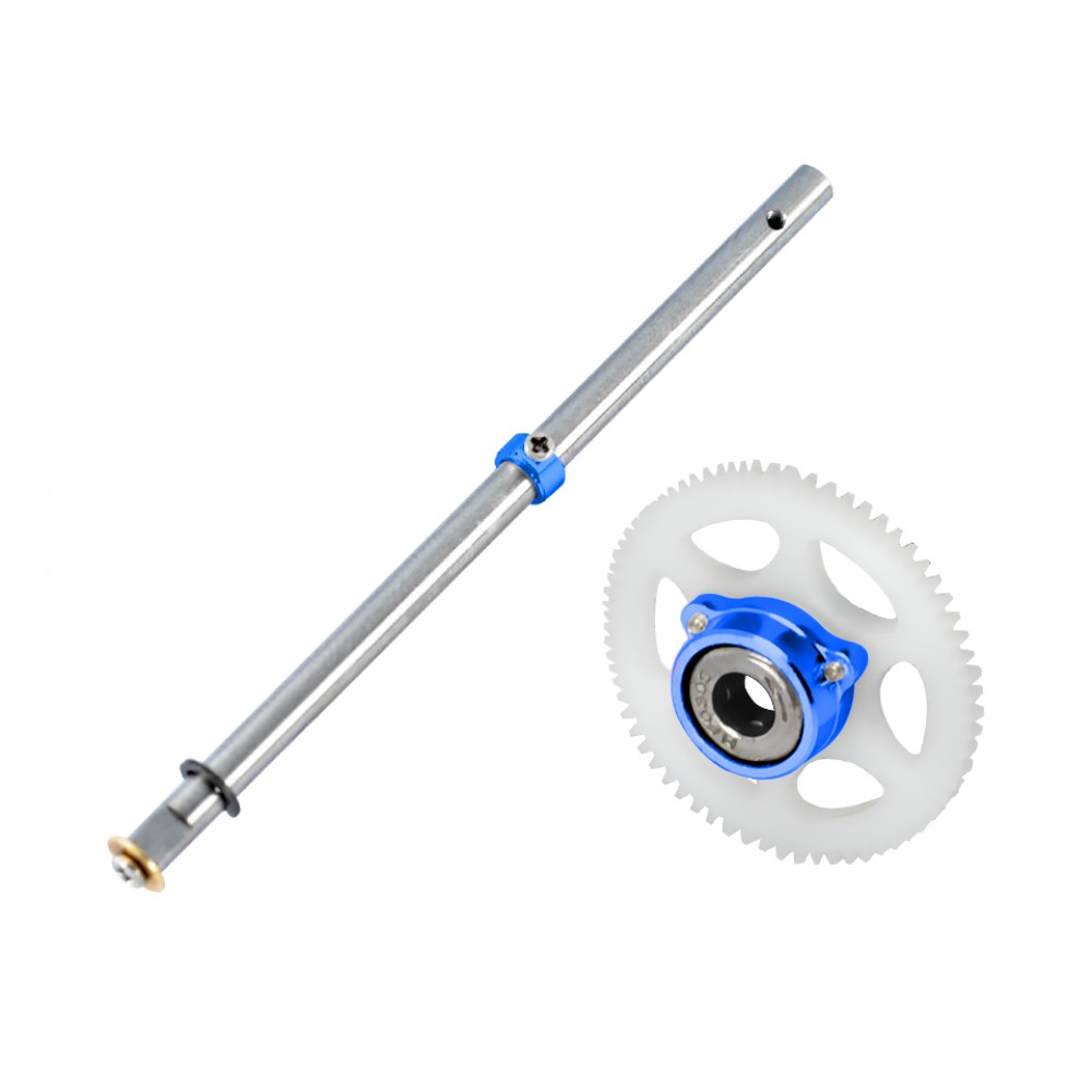 Titanium Main Shaft/CNC Delrin Main Gear/Auto-Rotation Hub Set (BLUE) - BLADE MCPX BL2 Titanium Main Shaft/CNC Delrin Main Gear/Auto-Rotation Hub Set (BLUE) - BLADE MCPX BL2