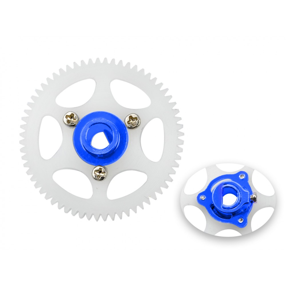 CNC Delrin Main Gear w/ Hub set (BLUE) - BLADE MCPX BL2 CNC Delrin Main Gear w/ Hub set (BLUE) - BLADE MCPX BL2