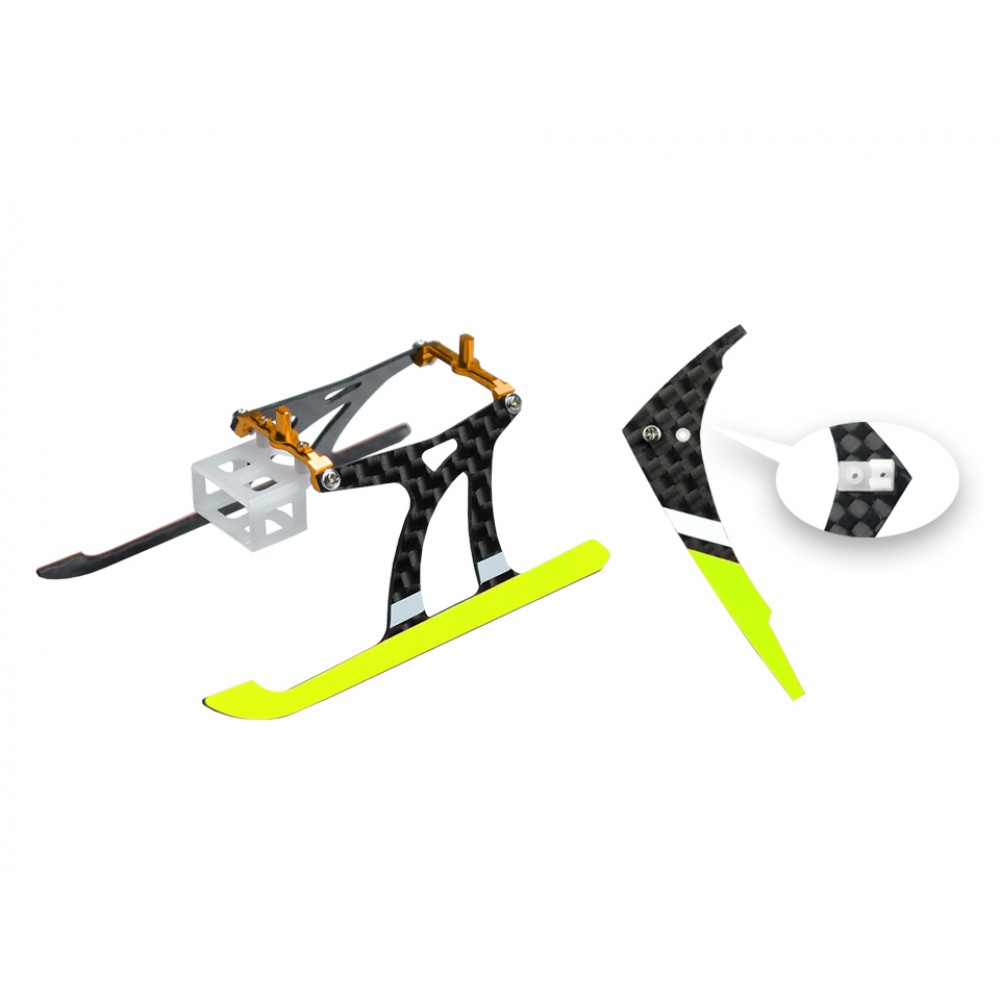 Aluminum/Carbon Fiber Landing Gear w/ Fin (YL) - BLADE NANO CPX / CPS / S2 / S3