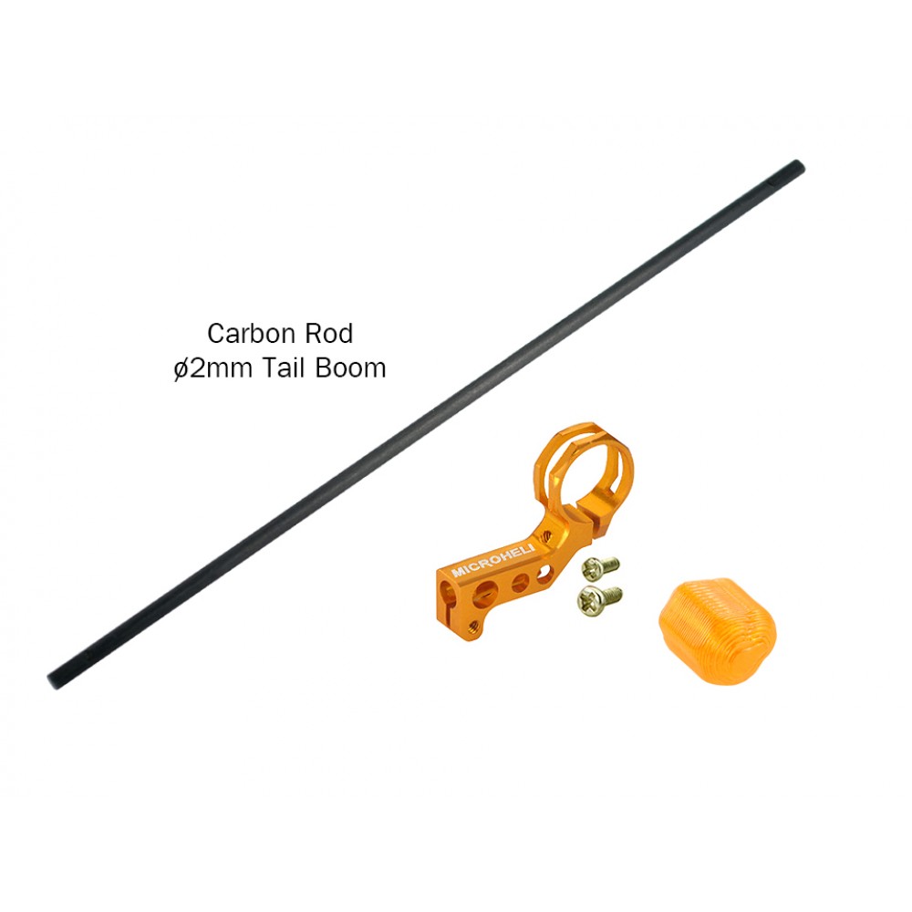 Aluminum Tail Motor Mount w/ Carbon Boom (GOLD) - BLADE Nano CPS / S2 / S3