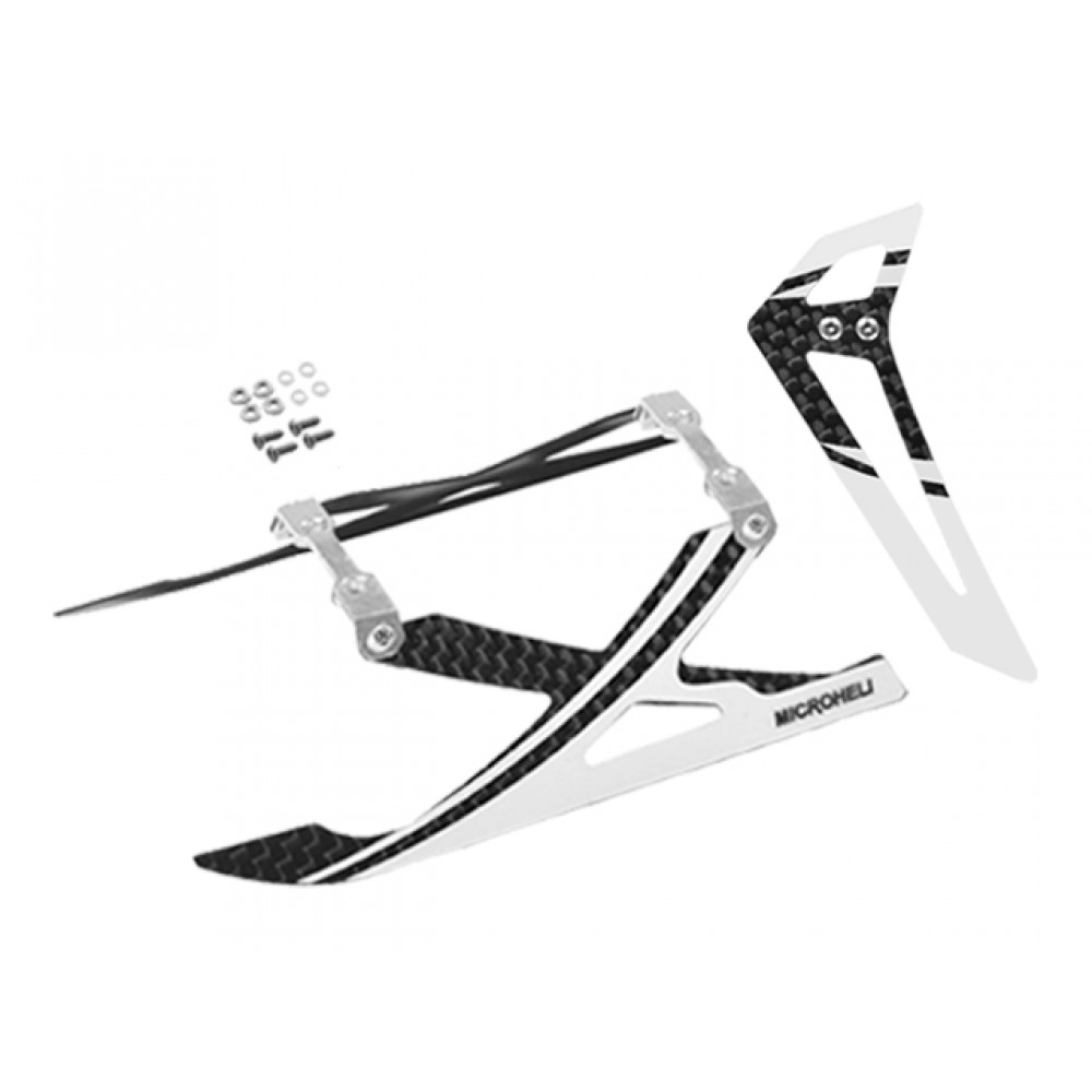 Aluminum/Carbon Fiber Landing Gear w/ Fin (WT) - BLADE 120 S / S2